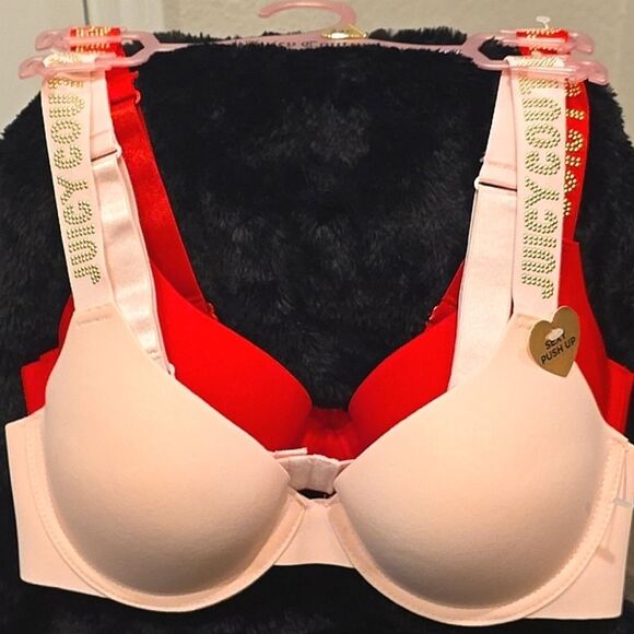Juicy Couture 2-PK Logo Strap Sexy Push-Up Bra Set - Picture 2 of 8